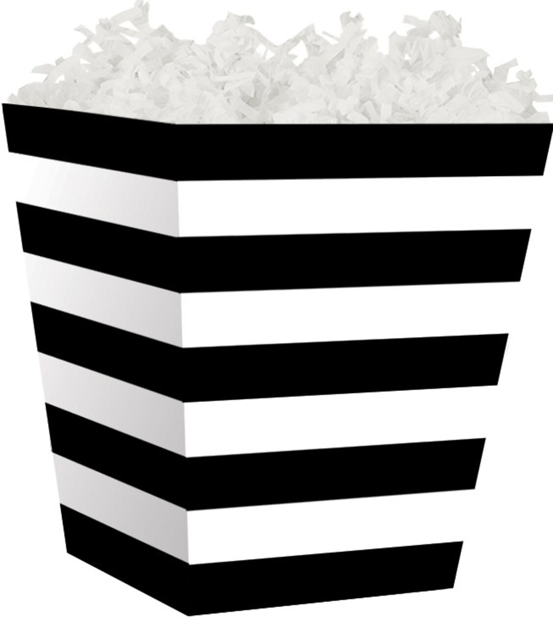 Pack/6: Black & White Stripes Sweet Treat Boxes - 4 x 4 x 4-1/2"
